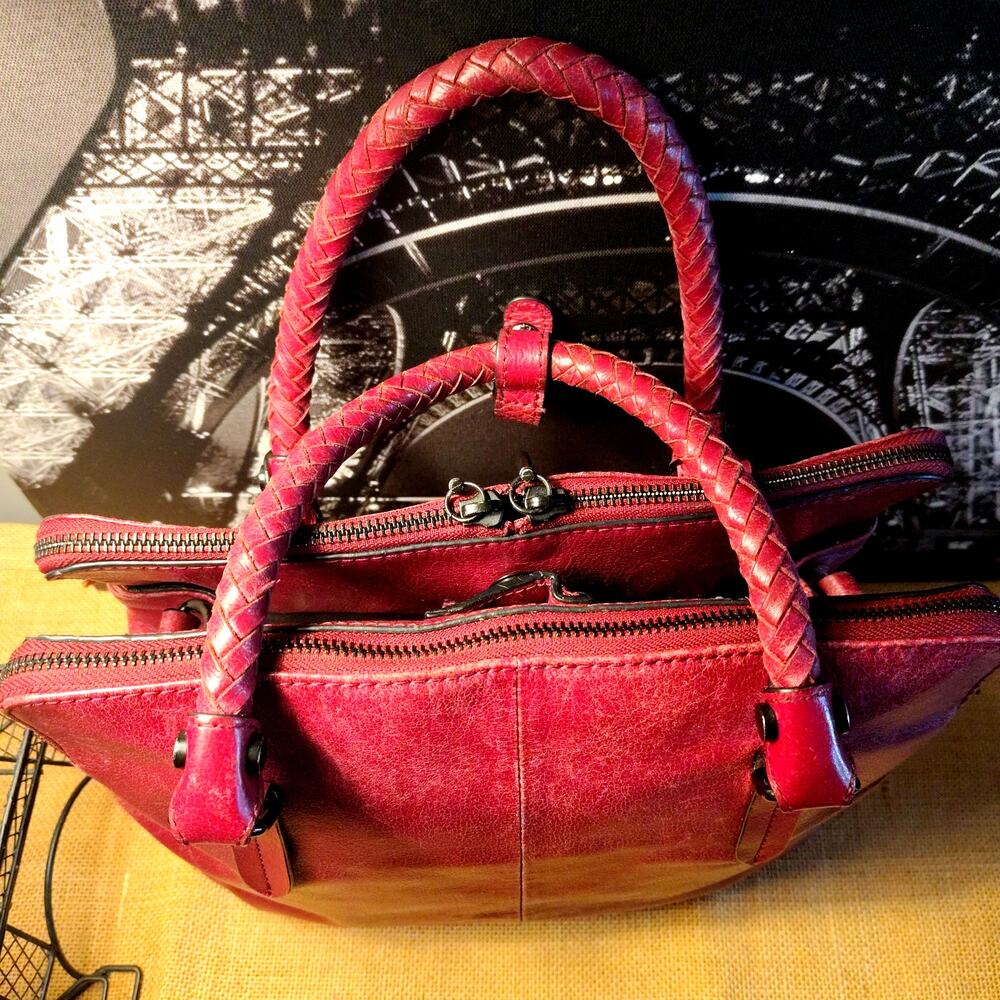 EILLOTT LUCCA GENEVIEVE CABERNET LEATHER PURSE - Picture 6 of 10